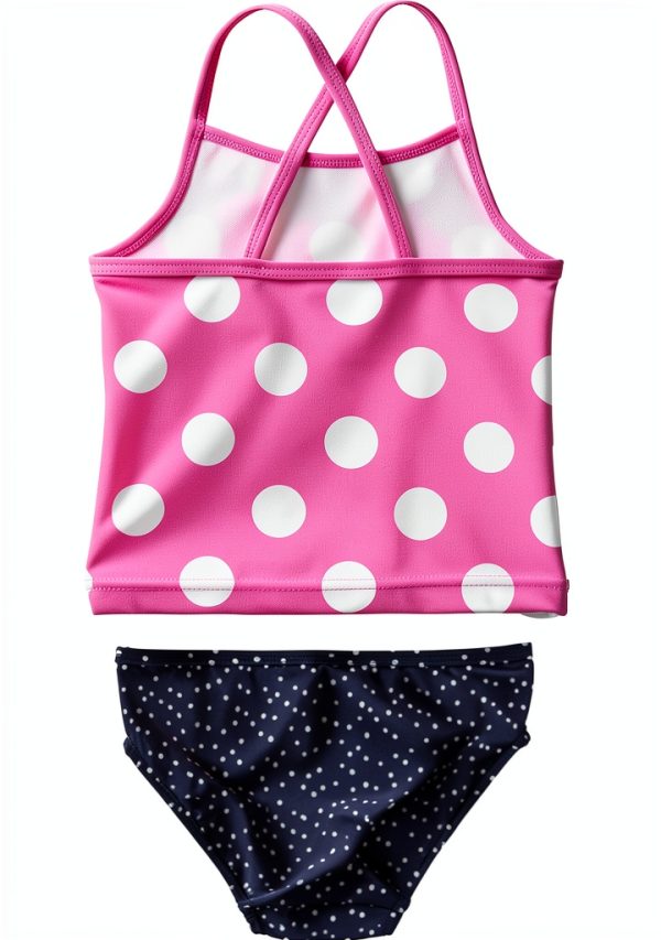 Carters Girls Rash Guard Set 12M Navy Dots UPF 50+ Set-1