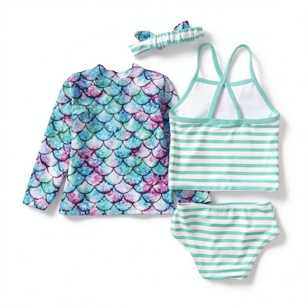 SunGuard Baby Girls 4‑Piece Swim Set with UV Protection 85% Polyester-2