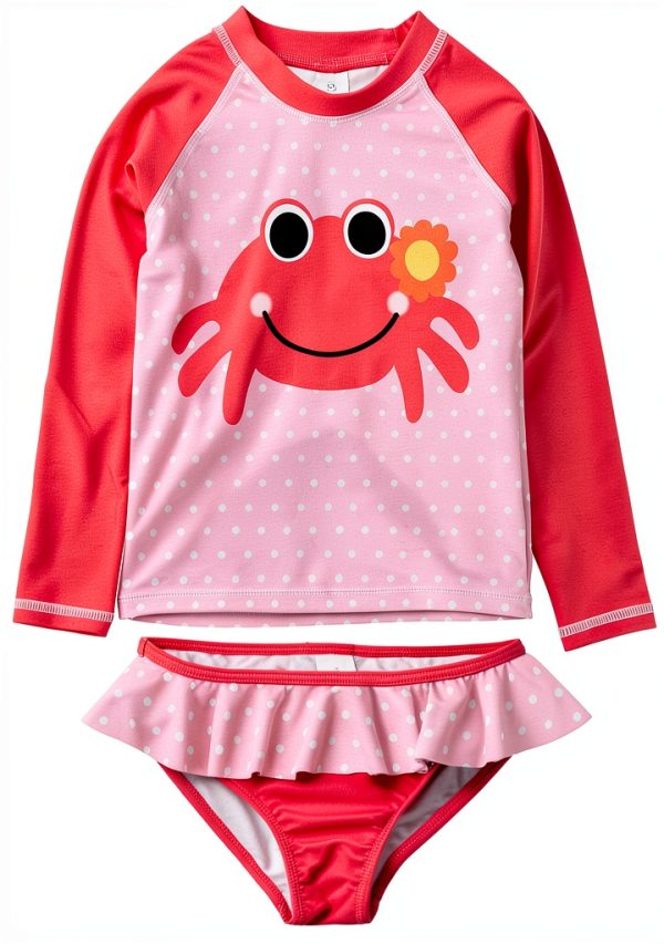 Toddler Girls Rash Guard Swimsuit by YM-YY Model 168 Fen 6T-0