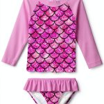 Toddler Girls Rash Guard Swimsuit Set DHTZFT028-M Breathable Set-0