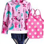 Carters Girls Rash Guard Set 12M Navy Dots UPF 50+ Set-0