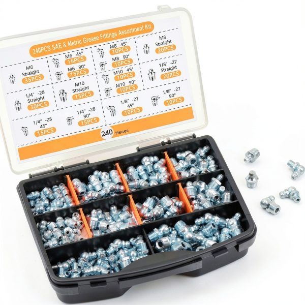 Grease Fittings 240-Piece Zinc-Plated Steel Set by I BELIEVE-5