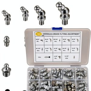 Grease Fitting Assortment 70pcs YOUYIDUN Steel Zerk Kit 1/4 1/8-0
