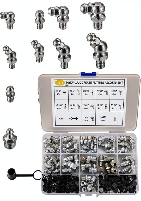 Grease Fitting Assortment 70pcs YOUYIDUN Steel Zerk Kit 1/4 1/8-0