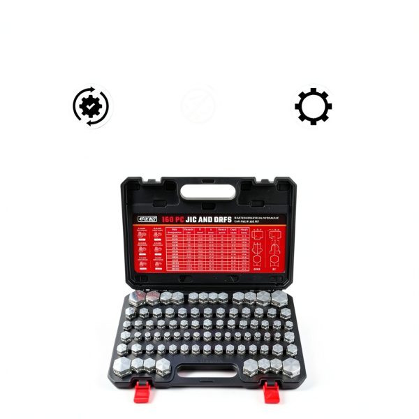160 PC JIC and ORFS Master Industrial Hydraulic Cap and Plug Hose Tube and Pipe Fitting Kit Cap and Plug Kit Precision Threading in ORFS and 37° Dash Sizes 4 6 8 10 12 16-2