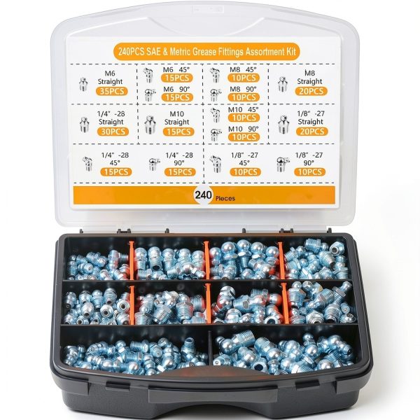 Grease Fittings 240-Piece Zinc-Plated Steel Set by I BELIEVE-0
