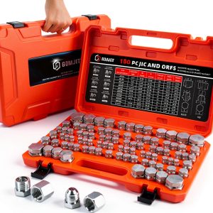JIC ORFS Hydraulic Cap Plug Kit 180pcs Gomjet Carbon Steel Zinc-0
