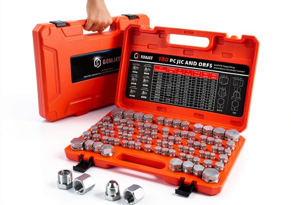 JIC ORFS Hydraulic Cap Plug Kit 180pcs Gomjet Carbon Steel Zinc-0